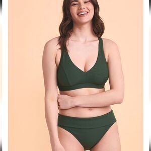 Bleu Rod Beattie- WALK THE LINE 34D Cup Bikini Top & 6 Bottoms In Palm Green